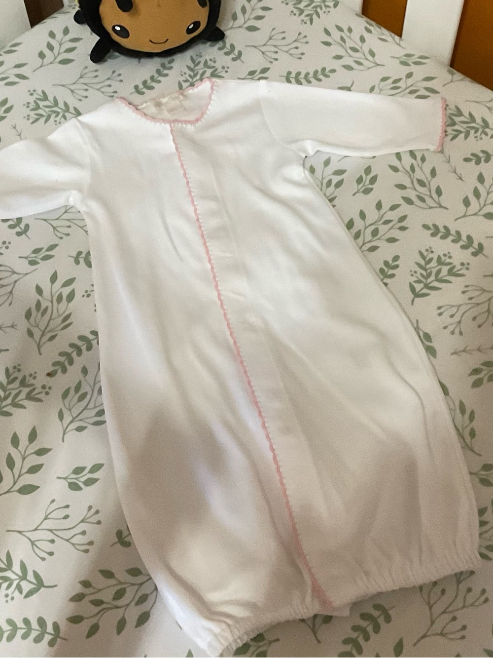 Kissy Kissy White Sleep Gown with Pink Trim